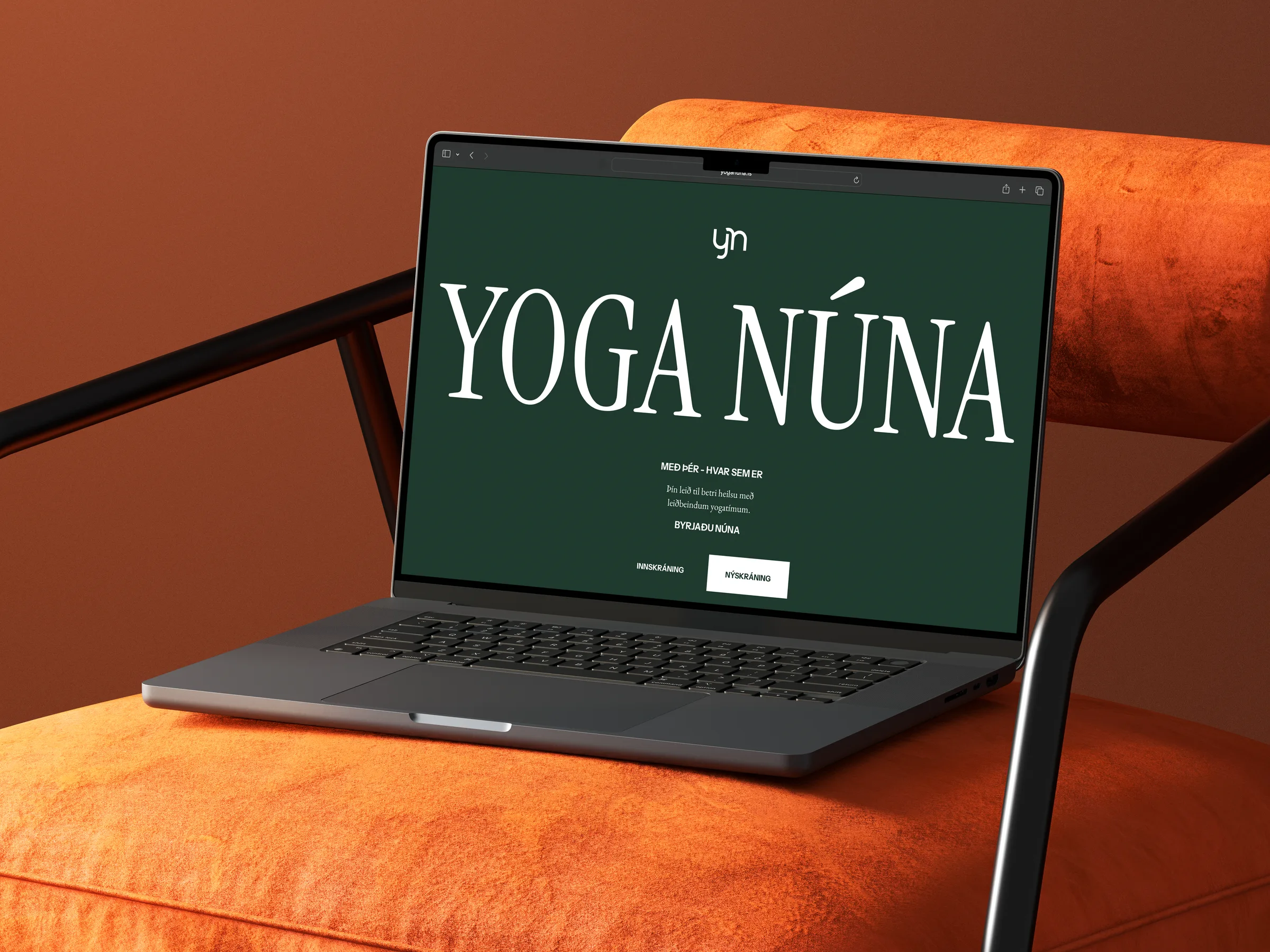 Yoga Núna — Sérsniðinn vefur í Netflix-stíl með yogamyndböndum, áskriftargreiðslum og tengingu við UPP